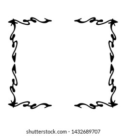 Decorative black and white frame for your design. Vector illustration