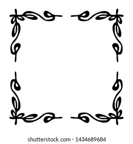 Decorative black and white frame for your design. Vector illustration