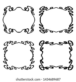 Decorative black and white frame for your design. Vector illustration