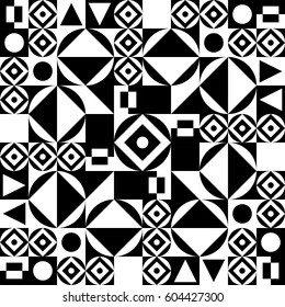  Decorative black and white geometric pattern. Geometric concentric ornament. Decorative black and white abstraction. Repeating geometric pattern