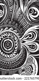 Decorative black and white gothic ornament, base for tattoo