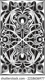 Decorative black and white gothic ornament, base for tattoo