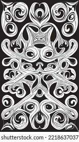 Decorative black and white gothic ornament, base for tattoo