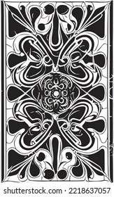 Decorative black and white gothic ornament, base for tattoo