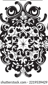 Decorative black and white gothic ornament, base for tattoo