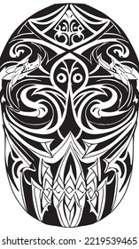 Decorative black and white gothic ornament, base for tattoo