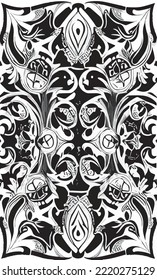 Decorative black and white gothic ornament, base for tattoo