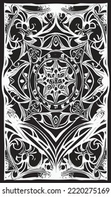 Decorative black and white gothic ornament, base for tattoo