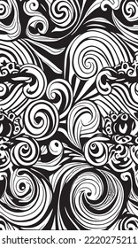 Decorative black and white gothic ornament, base for tattoo