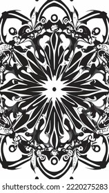 Decorative black and white gothic ornament, base for tattoo