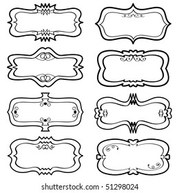 decorative black and white label set ready for text