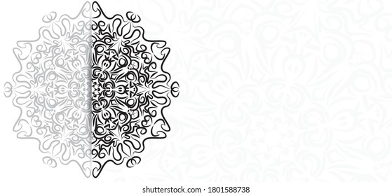 Decorative black and white mandala design, in papercut style with space for text. EPS10 vector format