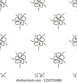 Decorative, black and white pattern with flowers. Children's textiles, design.