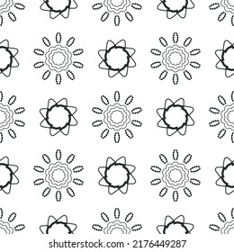 Decorative black and white pattern of round shapes. Vector for print and design.