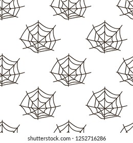Decorative, black and white pattern with a web. Vector illustration.