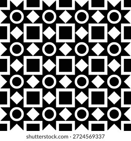 Dekoratives schwarz-weißes Muster. Moderne geometrische Formen Hintergrund