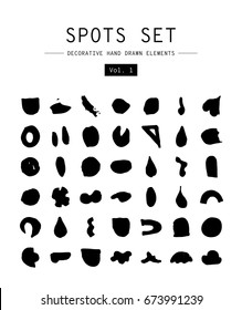 Decorative black and white set. Simple hand drawn elements. Volume 1