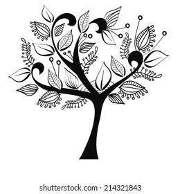 decorative black and white tree