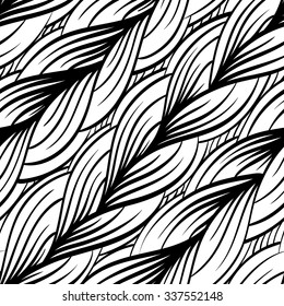 Decorative black-and-white seamless pattern