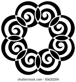 decorative black-and-white vector design