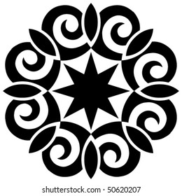 diseño decorativo de vectores en blanco y negro
