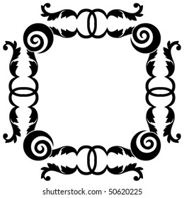 decorative black-and-white vector design