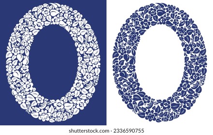 Dekoratives leeres klassisches Randvintage-Design, floraler Rahmen aus Blättern und Blumen, luxuriöser, schöner Hintergrund, Einladung oder Grußkarte mit Platz für Text.