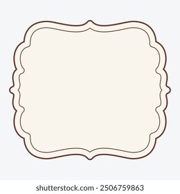 A decorative blank frame with a scalloped edge for text or design purposes.