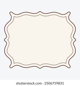 Un marco en blanco decorativo con un borde ondulado, adecuado para texto o Elementos de diseño.