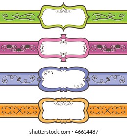 decorative blank label banner set ready for text