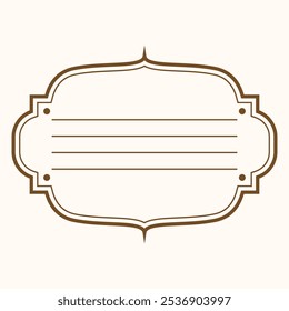 A decorative blank label design with a vintage style for customization.