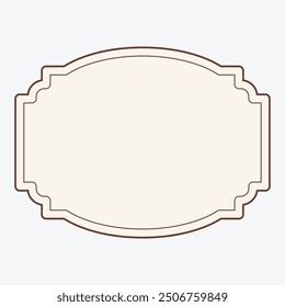 A decorative blank label with an ornate border for customization.