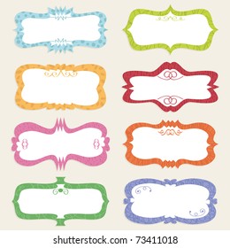 decorative blank retro label set ready for text