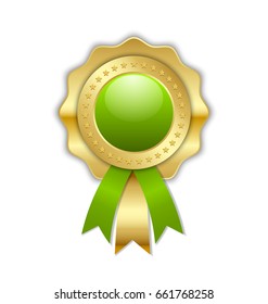 Decorative blank rosette premade for your own design and placed on white background