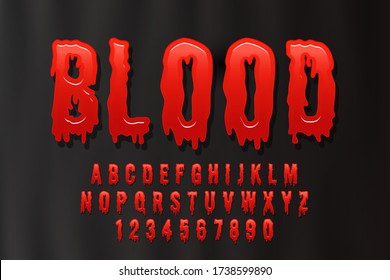 Decorative Blood Font And Alphabet