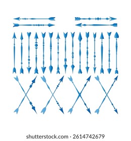 Decorative Blue Arrow Set for Graphic Design