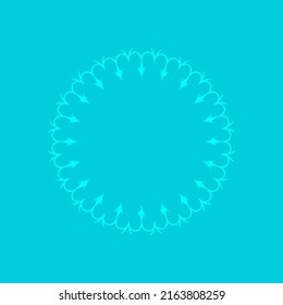 Decorative blue background with ornamental circular pattern. Card template design. Vector illustration.