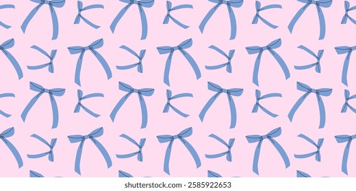 Decorative blue bow pattern on soft pink background for DIY and crafting projects