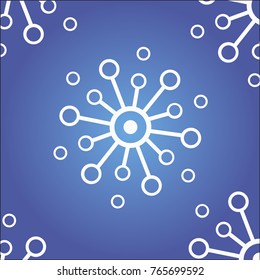 Decorative blue christmas background with  snowflakes.