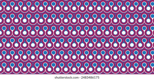 Decorative blue circle with pink background seamless pattern eps.