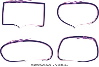 decorative blue colorful pattern outline speech bubbles
