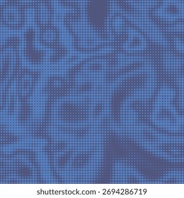 Fundo decorativo de ponto digital azul. Padrão de traceria ondulado de meio-tom pontilhado. Design para banners da web, cartazes, cartões, papel de parede. Textura vetorial