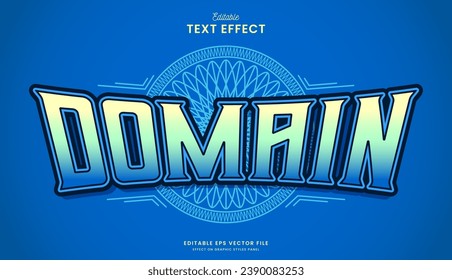 decorative blue domain gaming editable text effect vector design