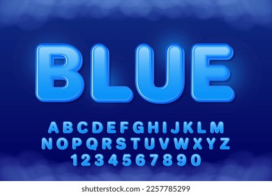 decorative blue editable text effect vector design