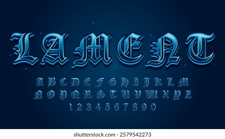 decorative blue lament editable text effect design