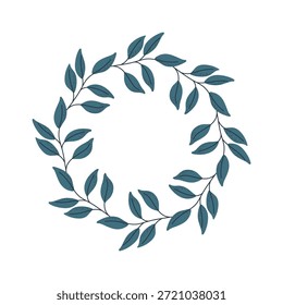 Guirnalda decorativa de hojas azules para invitaciones de boda y marca