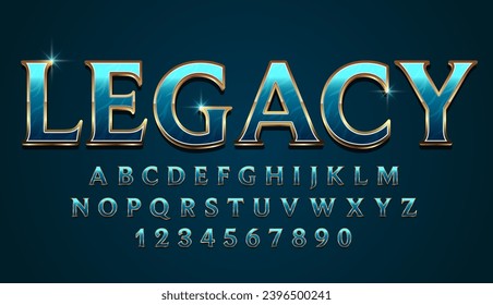 decorative blue legacy editable text effect vector design