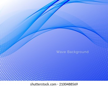 Decorative blue modern wave dynamic background curve design 