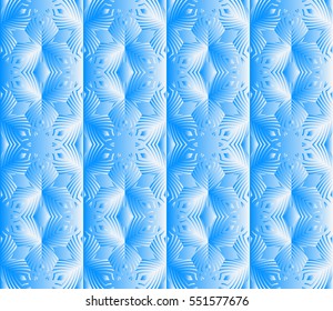 decorative blue panel with a geometric floral ornament. seamless pattern. vector illustration.