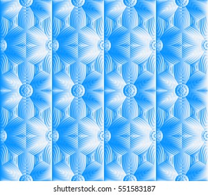 decorative blue panel with a geometric floral ornament. seamless pattern. vector illustration.